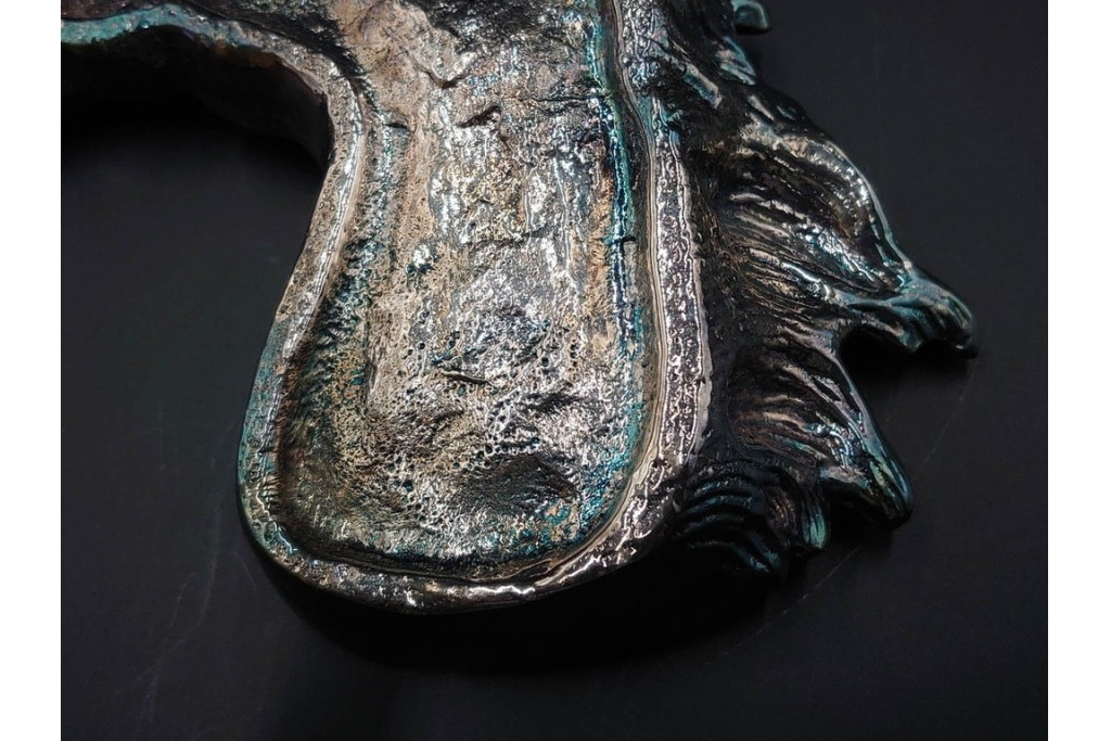 スペイン　VARO,S.A. VALENTI(バロッサバレンティ)　馬とユニコーンをかたどった金属製のトレイ・プレート・栓抜き3点セット　外箱付き　(R-085316)