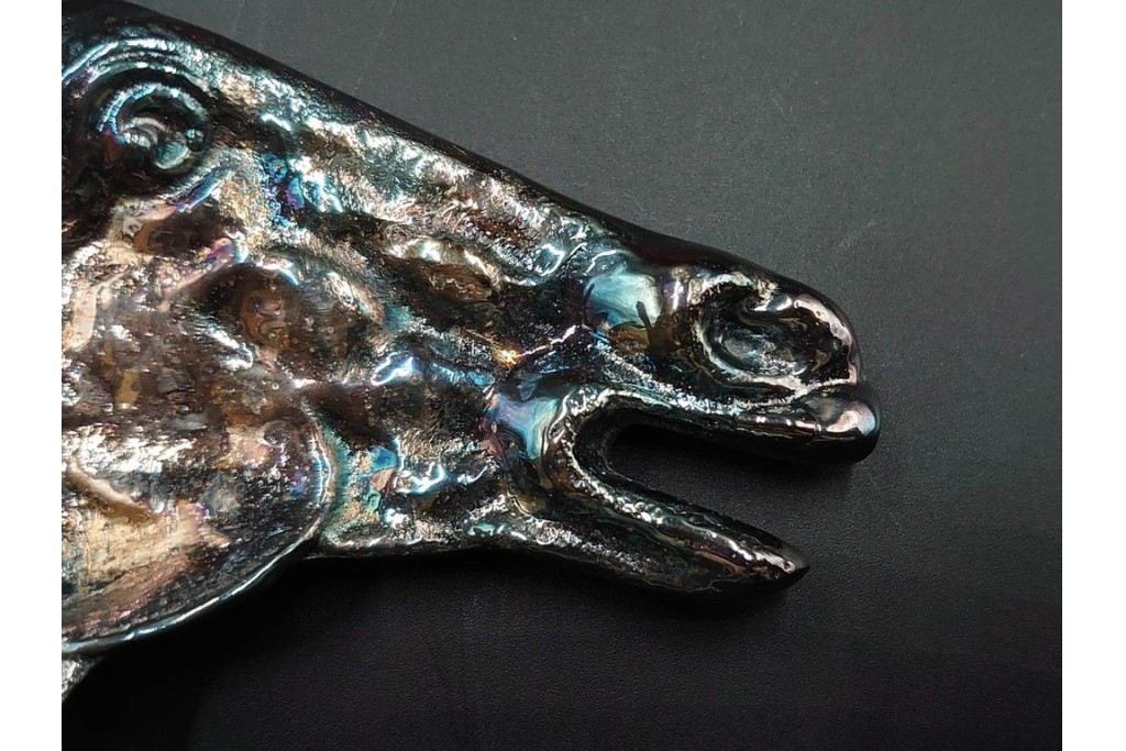 スペイン　VARO,S.A. VALENTI(バロッサバレンティ)　馬とユニコーンをかたどった金属製のトレイ・プレート・栓抜き3点セット　外箱付き　(R-085316)