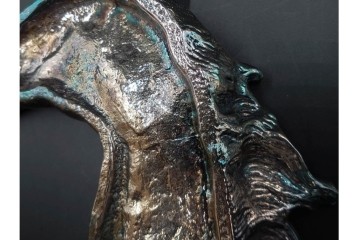 スペイン　VARO,S.A. VALENTI(バロッサバレンティ)　馬とユニコーンをかたどった金属製のトレイ・プレート・栓抜き3点セット　外箱付き　(R-085316)