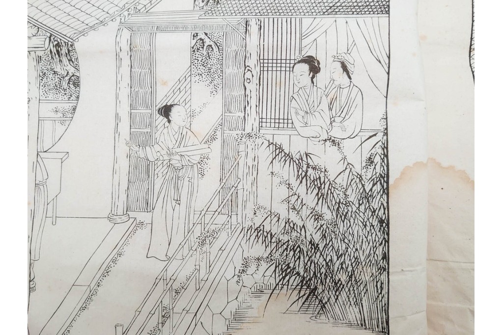 明治　東陽堂発行　「佩文斎耕織図」　木版　全46図揃　(R-085317)