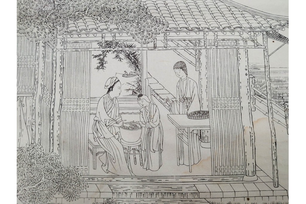 明治　東陽堂発行　「佩文斎耕織図」　木版　全46図揃　(R-085317)