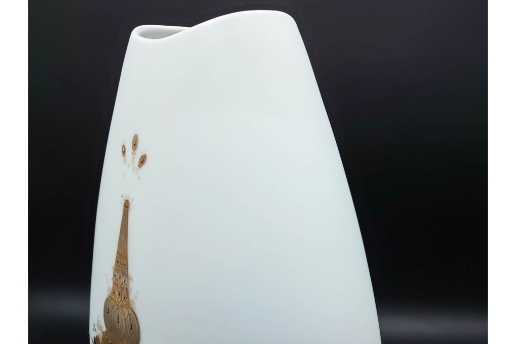 ドイツ製　Rosenthal(ローゼンタール)　QUATRE COULEURS　ビョルン・ヴィンブラッド　高さ約45㎝　金彩が美しい花瓶　(R-085318)