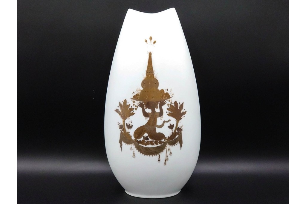 ドイツ製　Rosenthal(ローゼンタール)　QUATRE COULEURS　ビョルン・ヴィンブラッド　高さ約45㎝　金彩が美しい花瓶　(R-085318)