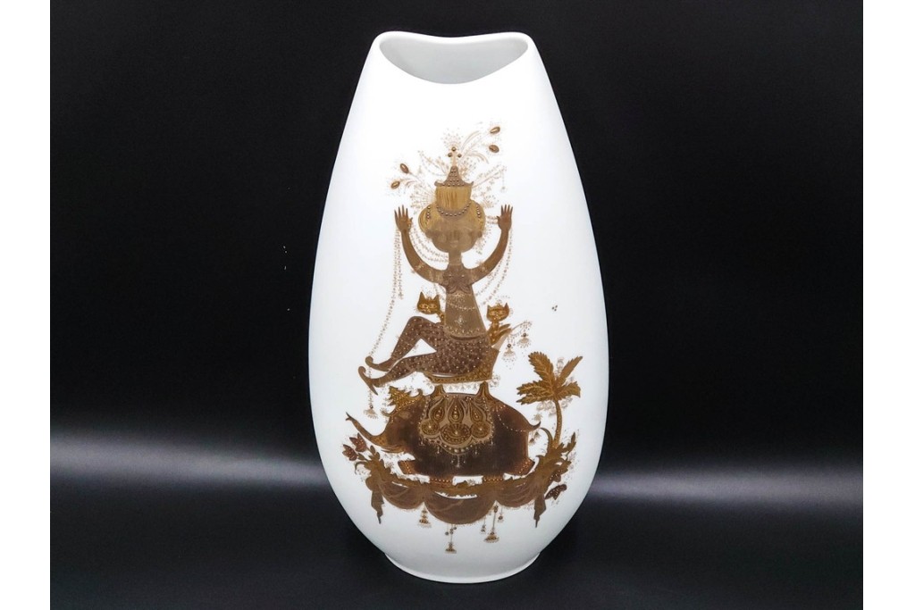 ドイツ製　Rosenthal(ローゼンタール)　QUATRE COULEURS　ビョルン・ヴィンブラッド　高さ約45㎝　金彩が美しい花瓶　(R-085318)