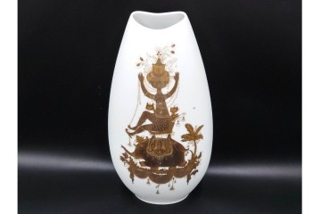 ドイツ製　Rosenthal(ローゼンタール)　QUATRE COULEURS　ビョルン・ヴィンブラッド　高さ約45㎝　金彩が美しい花瓶　(R-085318)