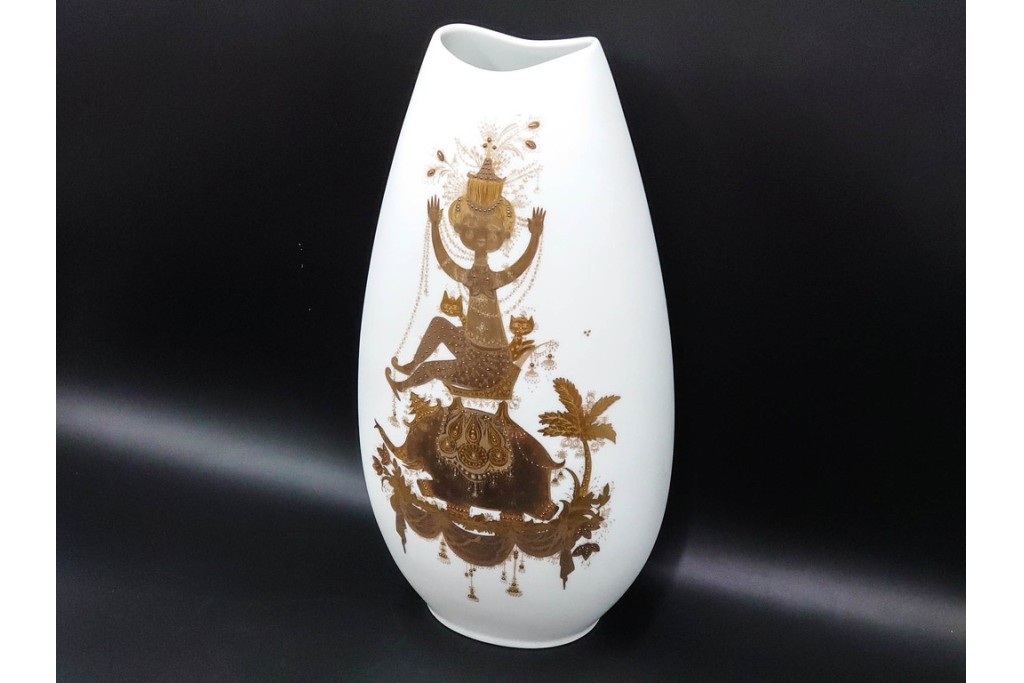 ドイツ製　Rosenthal(ローゼンタール)　QUATRE COULEURS　ビョルン・ヴィンブラッド　高さ約45㎝　金彩が美しい花瓶　(R-085318)