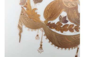 ドイツ製　Rosenthal(ローゼンタール)　QUATRE COULEURS　ビョルン・ヴィンブラッド　高さ約45㎝　金彩が美しい花瓶　(R-085318)