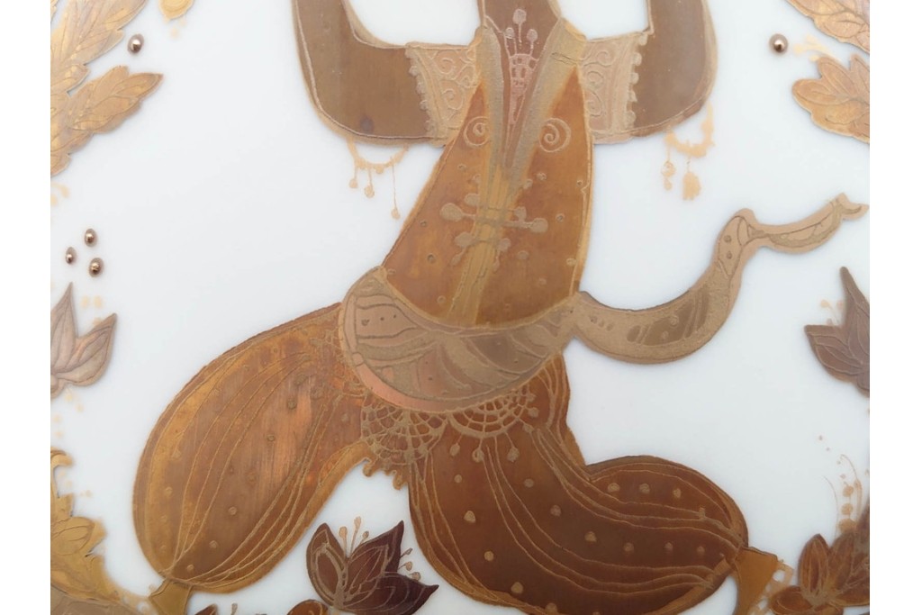 ドイツ製　Rosenthal(ローゼンタール)　QUATRE COULEURS　ビョルン・ヴィンブラッド　高さ約45㎝　金彩が美しい花瓶　(R-085318)