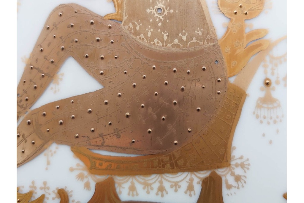 ドイツ製　Rosenthal(ローゼンタール)　QUATRE COULEURS　ビョルン・ヴィンブラッド　高さ約45㎝　金彩が美しい花瓶　(R-085318)