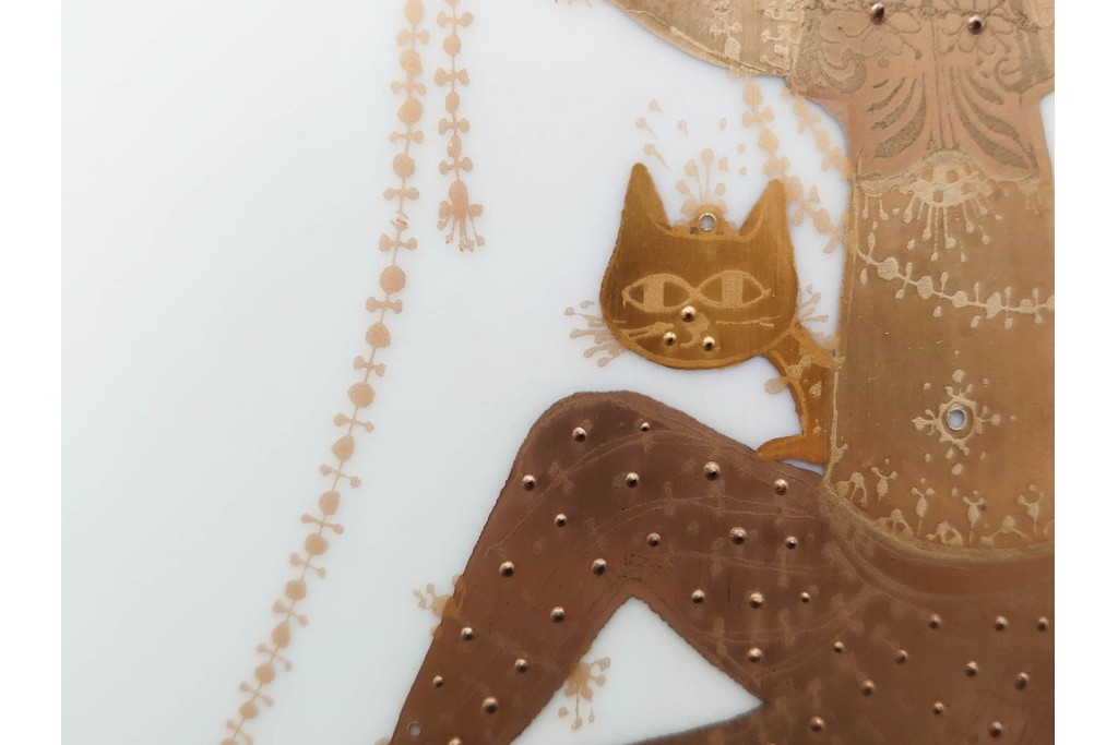 ドイツ製　Rosenthal(ローゼンタール)　QUATRE COULEURS　ビョルン・ヴィンブラッド　高さ約45㎝　金彩が美しい花瓶　(R-085318)