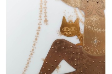 ドイツ製　Rosenthal(ローゼンタール)　QUATRE COULEURS　ビョルン・ヴィンブラッド　高さ約45㎝　金彩が美しい花瓶　(R-085318)