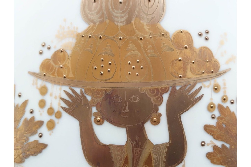 ドイツ製　Rosenthal(ローゼンタール)　QUATRE COULEURS　ビョルン・ヴィンブラッド　高さ約45㎝　金彩が美しい花瓶　(R-085318)