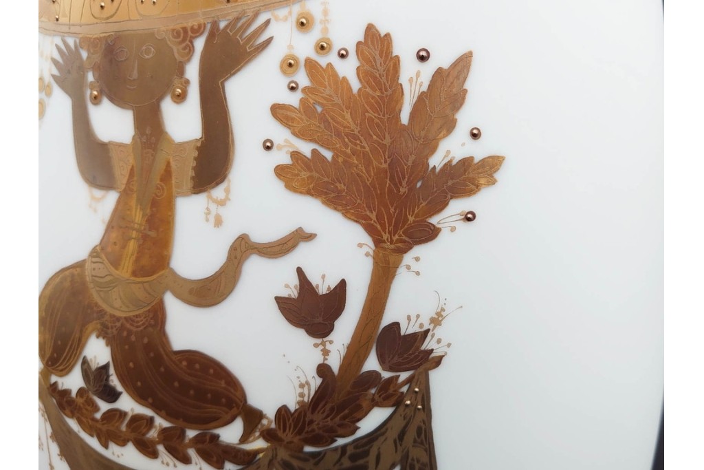 ドイツ製　Rosenthal(ローゼンタール)　QUATRE COULEURS　ビョルン・ヴィンブラッド　高さ約45㎝　金彩が美しい花瓶　(R-085318)