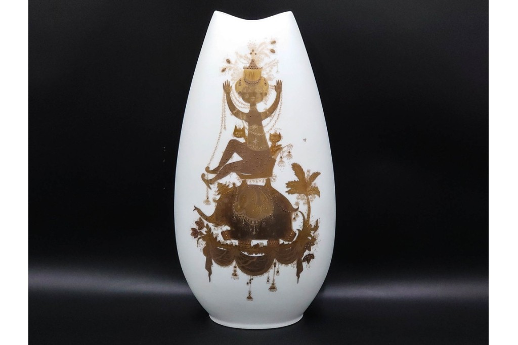 ドイツ製　Rosenthal(ローゼンタール)　QUATRE COULEURS　ビョルン・ヴィンブラッド　高さ約45㎝　金彩が美しい花瓶　(R-085318)