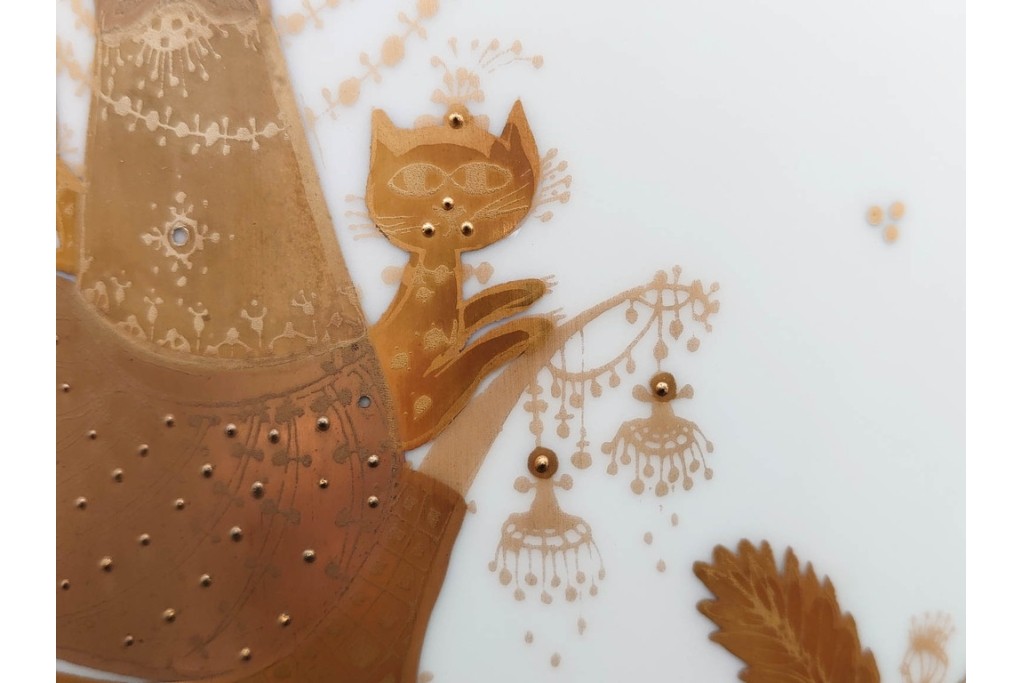 ドイツ製　Rosenthal(ローゼンタール)　QUATRE COULEURS　ビョルン・ヴィンブラッド　高さ約45㎝　金彩が美しい花瓶　(R-085318)