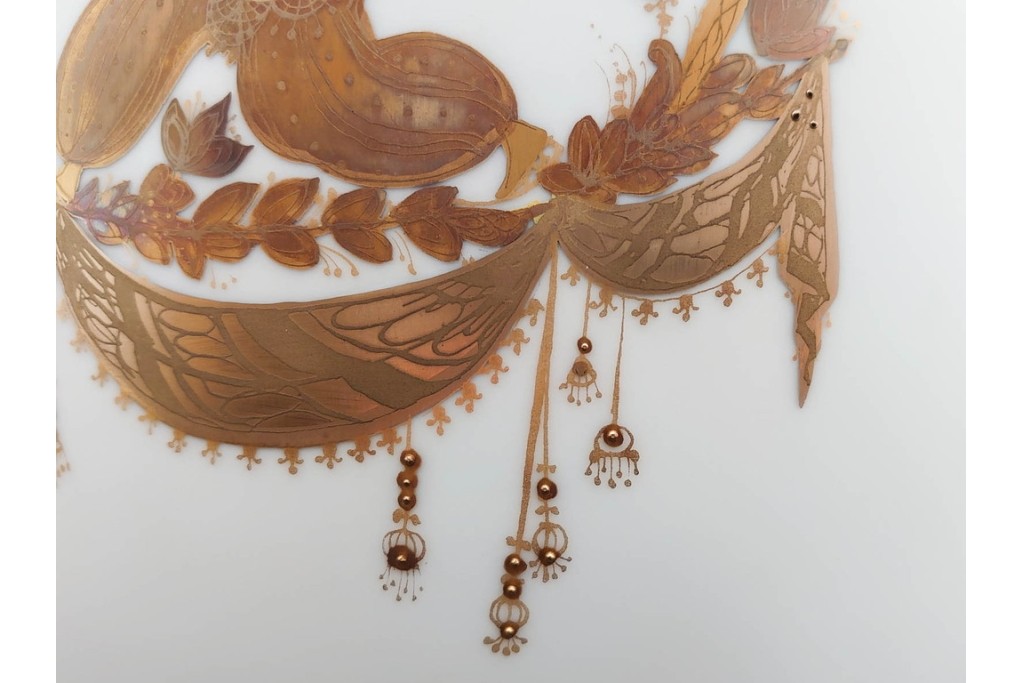 ドイツ製　Rosenthal(ローゼンタール)　QUATRE COULEURS　ビョルン・ヴィンブラッド　高さ約45㎝　金彩が美しい花瓶　(R-085318)