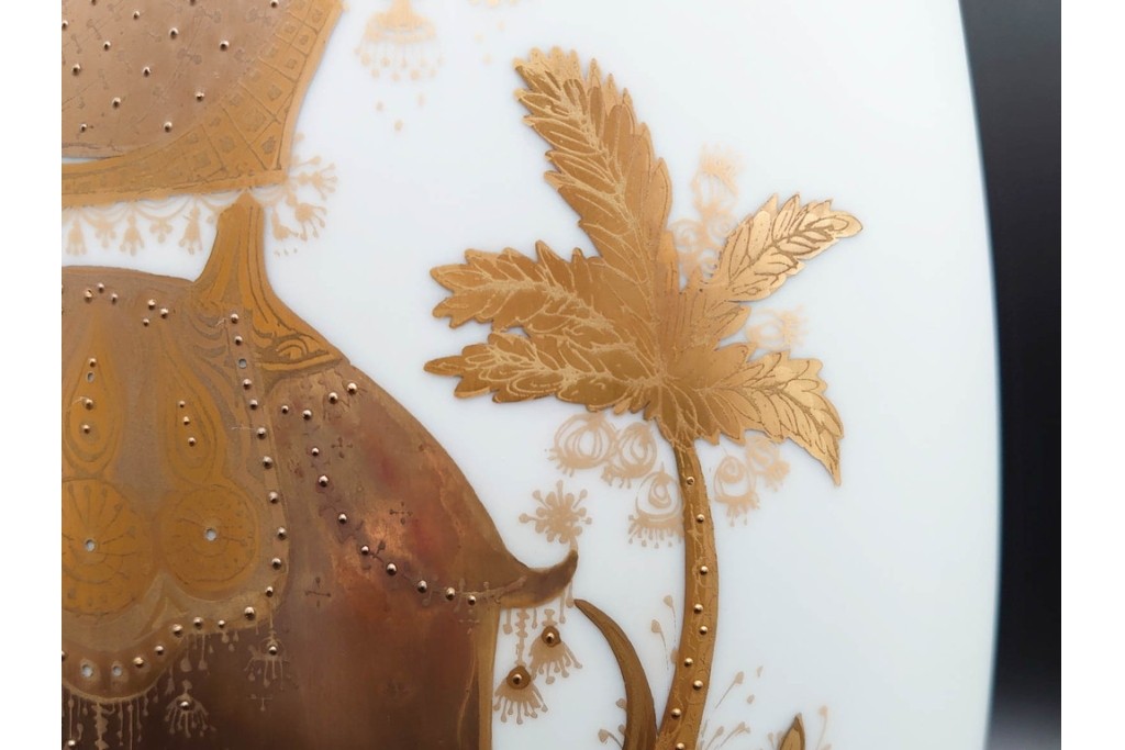 ドイツ製　Rosenthal(ローゼンタール)　QUATRE COULEURS　ビョルン・ヴィンブラッド　高さ約45㎝　金彩が美しい花瓶　(R-085318)