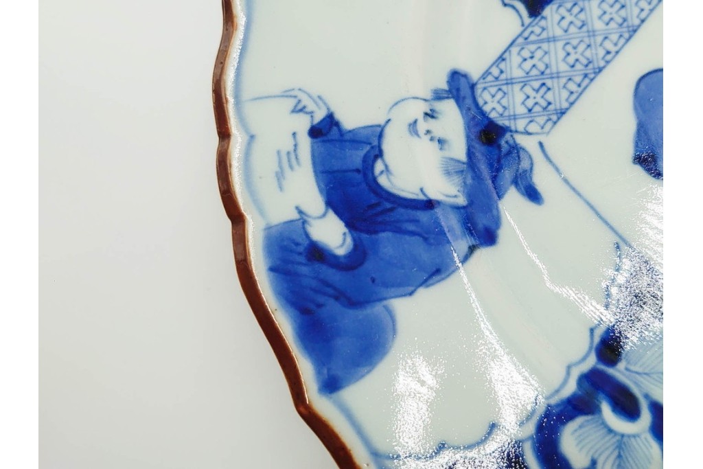 古伊万里　染付唐子絵皿(8.2寸)　染付十角皿(6.6寸)　金彩染錦皿(3.9寸)　サイズ違いの皿3枚セット　(R-085319)