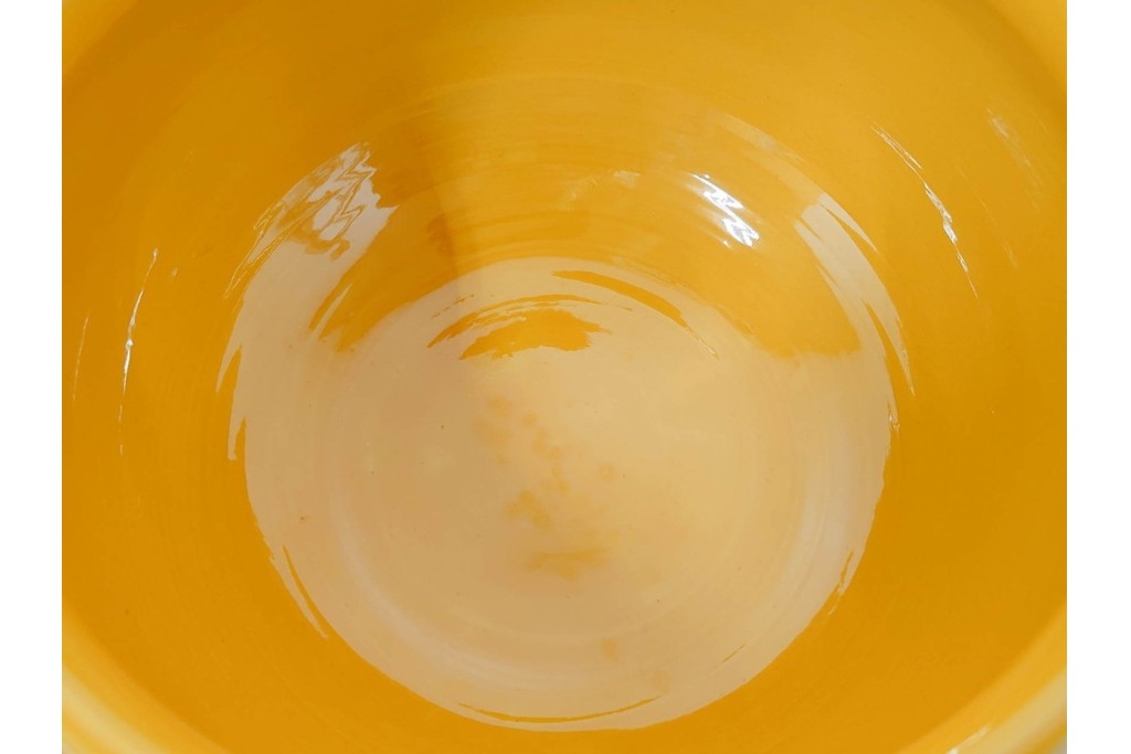 平安大示(手塚大示)　京焼　黄交趾荒磯の意匠が印象的な水指　共箱付き　(R-085320)