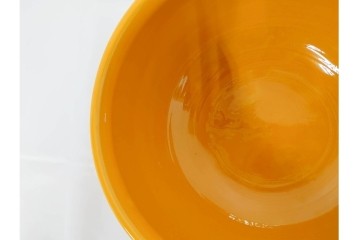 平安大示(手塚大示)　京焼　黄交趾荒磯の意匠が印象的な水指　共箱付き　(R-085320)