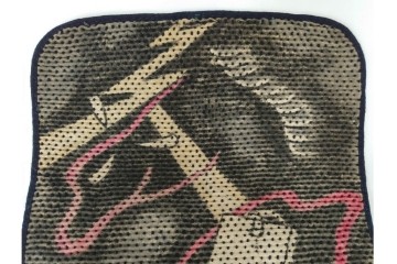 明治期　刺し子　迫力ある龍図が印象的な火消頭巾　(R-085321)