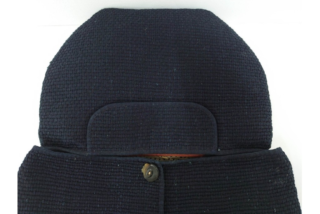 明治期　刺し子　迫力ある龍図が印象的な火消頭巾　(R-085321)