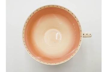 イギリスヴィンテージ　Susie Cooper(スージークーパー)　ツーリーフ　カップ&ソーサー・トリオ・プレート・トレイ　淡いピンクが可愛らしい洋食器セット　　(R-085322)