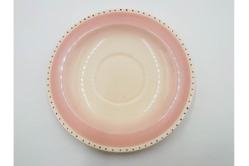 イギリスヴィンテージ　Susie Cooper(スージークーパー)　ツーリーフ　カップ&ソーサー・トリオ・プレート・トレイ　淡いピンクが可愛らしい洋食器セット　　(R-085322)