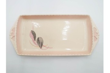 イギリスヴィンテージ　Susie Cooper(スージークーパー)　ツーリーフ　カップ&ソーサー・トリオ・プレート・トレイ　淡いピンクが可愛らしい洋食器セット　　(R-085322)