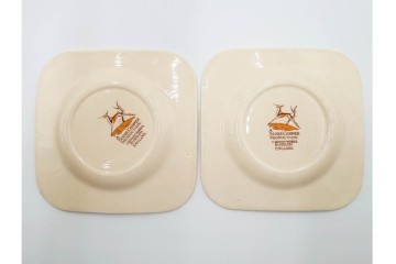 イギリスヴィンテージ　Susie Cooper(スージークーパー)　ツーリーフ　カップ&ソーサー・トリオ・プレート・トレイ　淡いピンクが可愛らしい洋食器セット　　(R-085322)