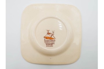 イギリスヴィンテージ　Susie Cooper(スージークーパー)　ツーリーフ　カップ&ソーサー・トリオ・プレート・トレイ　淡いピンクが可愛らしい洋食器セット　　(R-085322)