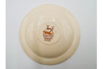 イギリスヴィンテージ　Susie Cooper(スージークーパー)　ツーリーフ　カップ&ソーサー・トリオ・プレート・トレイ　淡いピンクが可愛らしい洋食器セット　　(R-085322)