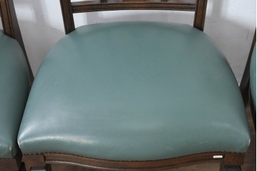 中古　美品　カリモク家具　domani(ドマーニ)　QUEENS LIFE(クイーンズライフ)　本革　上品なクラシカル装飾が映えるダイニングチェア3脚　セット現行定価約66万円相当　(R-085331)