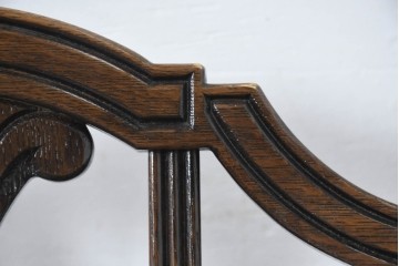 中古　美品　カリモク家具　domani(ドマーニ)　QUEENS LIFE(クイーンズライフ)　本革　上品なクラシカル装飾が映えるダイニングチェア3脚　セット現行定価約66万円相当　(R-085331)