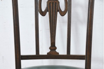 中古　美品　カリモク家具　domani(ドマーニ)　QUEENS LIFE(クイーンズライフ)　本革　上品なクラシカル装飾が映えるダイニングチェア3脚　セット現行定価約66万円相当　(R-085331)