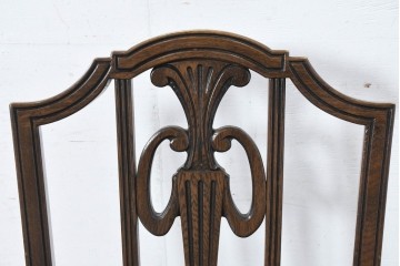 中古　美品　カリモク家具　domani(ドマーニ)　QUEENS LIFE(クイーンズライフ)　本革　上品なクラシカル装飾が映えるダイニングチェア3脚　セット現行定価約66万円相当　(R-085331)