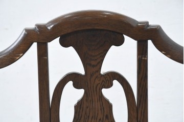 中古　美品　カリモク家具　domani(ドマーニ)　QUEENS LIFE(クイーンズライフ)　本革　上品なクラシカル装飾が映えるダイニングチェア3脚　セット現行定価約66万円相当　(R-085331)