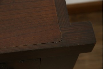 和製アンティーク　天板欅(ケヤキ)材　一枚板の風合い豊かな時代箪笥ローボード　(R-085333)