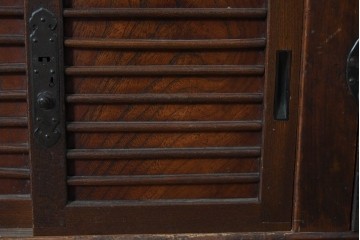 和製アンティーク　天板欅(ケヤキ)材　一枚板の風合い豊かな時代箪笥ローボード　(R-085333)