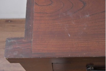 和製アンティーク　天板欅(ケヤキ)材　一枚板の風合い豊かな時代箪笥ローボード　(R-085333)