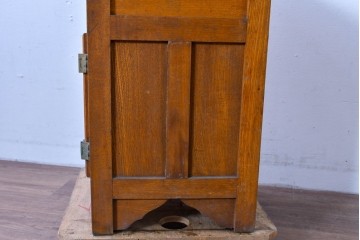 和製ヴィンテージ　十一屋(JUICHIYA)　上部が開く希少デザインのレトロな木製冷蔵庫　(R-085334)