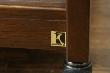 中古　美品　飛騨産業　挽き物脚がアクセントの木製キャスターワゴン　定価約10万円　(R-085335)