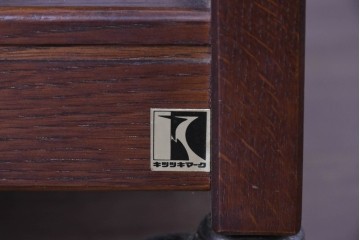 中古　美品　飛騨産業　挽き物脚がアクセントの木製キャスターワゴン　定価約10万円　(R-085335)