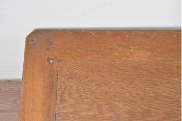 和製ヴィンテージ　良品!!　楢(ナラ)材　端正な框組み天板のレトロな文机　(R-085336)