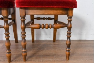 和製ヴィンテージ　オールドコスガ(KOSUGA)　背もたれ装飾が優美なダイニングチェア2脚セット　(R-085339)