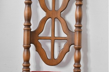 和製ヴィンテージ　オールドコスガ(KOSUGA)　背もたれ装飾が優美なダイニングチェア2脚セット　(R-085339)