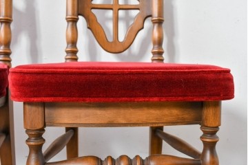 和製ヴィンテージ　オールドコスガ(KOSUGA)　背もたれ装飾が優美なダイニングチェア2脚セット　(R-085339)