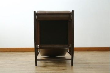 和製ヴィンテージ　東洋ファニチャー(TOYO FURNITURE)　ビニールレザー　折り畳み式フットレストが付いたロッキングチェア　(R-085340)