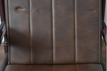 和製ヴィンテージ　東洋ファニチャー(TOYO FURNITURE)　ビニールレザー　折り畳み式フットレストが付いたロッキングチェア　(R-085340)