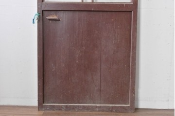 アンティーク建具　ペイント仕上げ限定　大正ロマンの趣を感じる桟入りガラスの扉1枚　(R-085341)